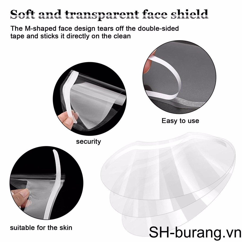 Set 30 Tấm Che Mặt Bằng Nhựa Gọn Nhẹ Bảo Vệ Trán Chống Bụi Chống Mòn Chuyên Nghiệp