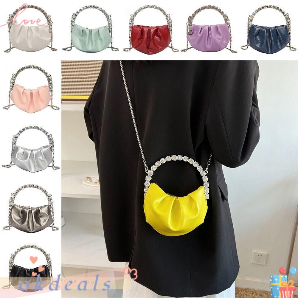 Túi Xách Đeo Vai Chất Liệu Da Đính Đá Thời Trang Dành Cho Nữ