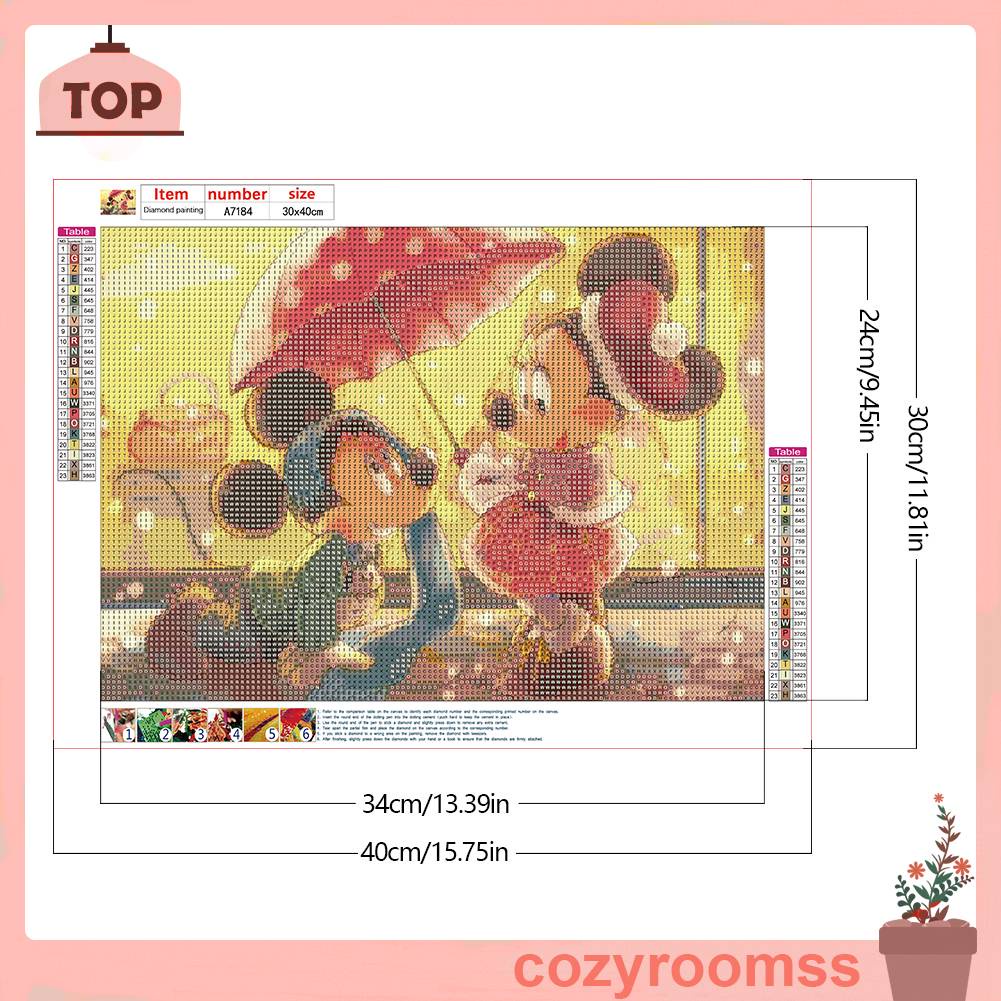 Tranh Đính Đá Kim Cương Toàn Bộ 5D DIY Hình Vẽ Chuột Mickey