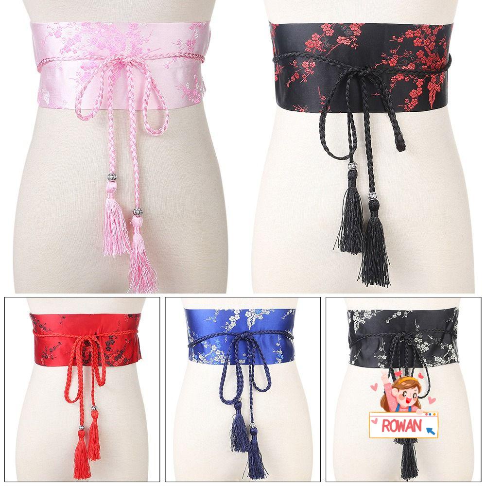 ROWANS Thắt Lưng Bản Rộng In Họa Tiết Hoa Thắt Nơ Thời Trang