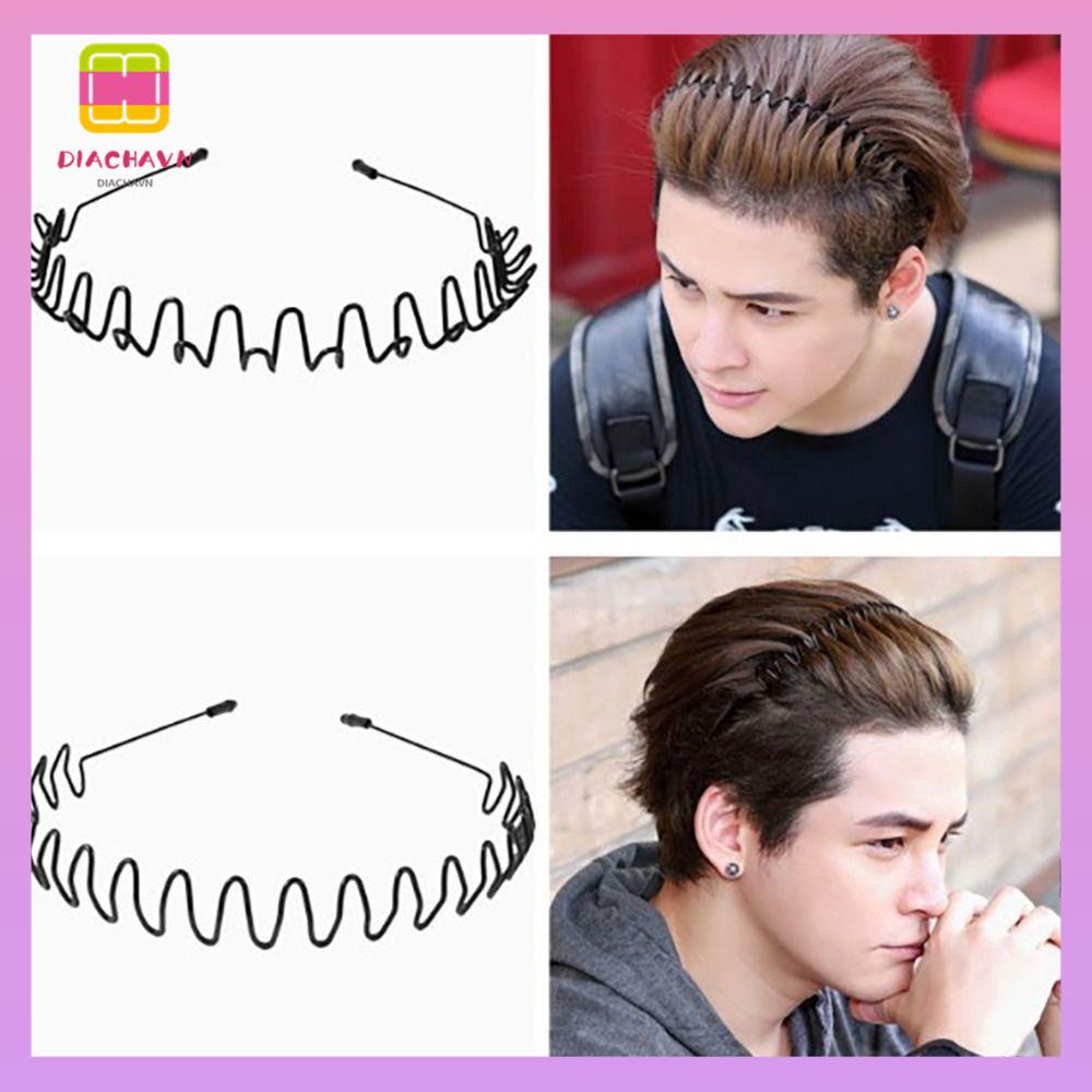 DIACHAVN Set 3 / 5 / 6 / 10 Băng Đô Cài Tóc Màu Đen Gợn Sóng Thời Trang Unisex