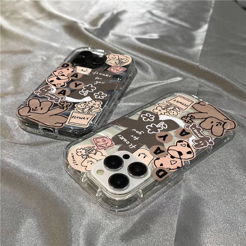 Ốp Điện Thoại Dẻo Trong Suốt Họa Tiết Chú Thỏ &amp; Chữ Tiếng Anh Dễ Thương Cho iPhone14promax 1312 / 11 7 / 8plus xr / sins Cbm