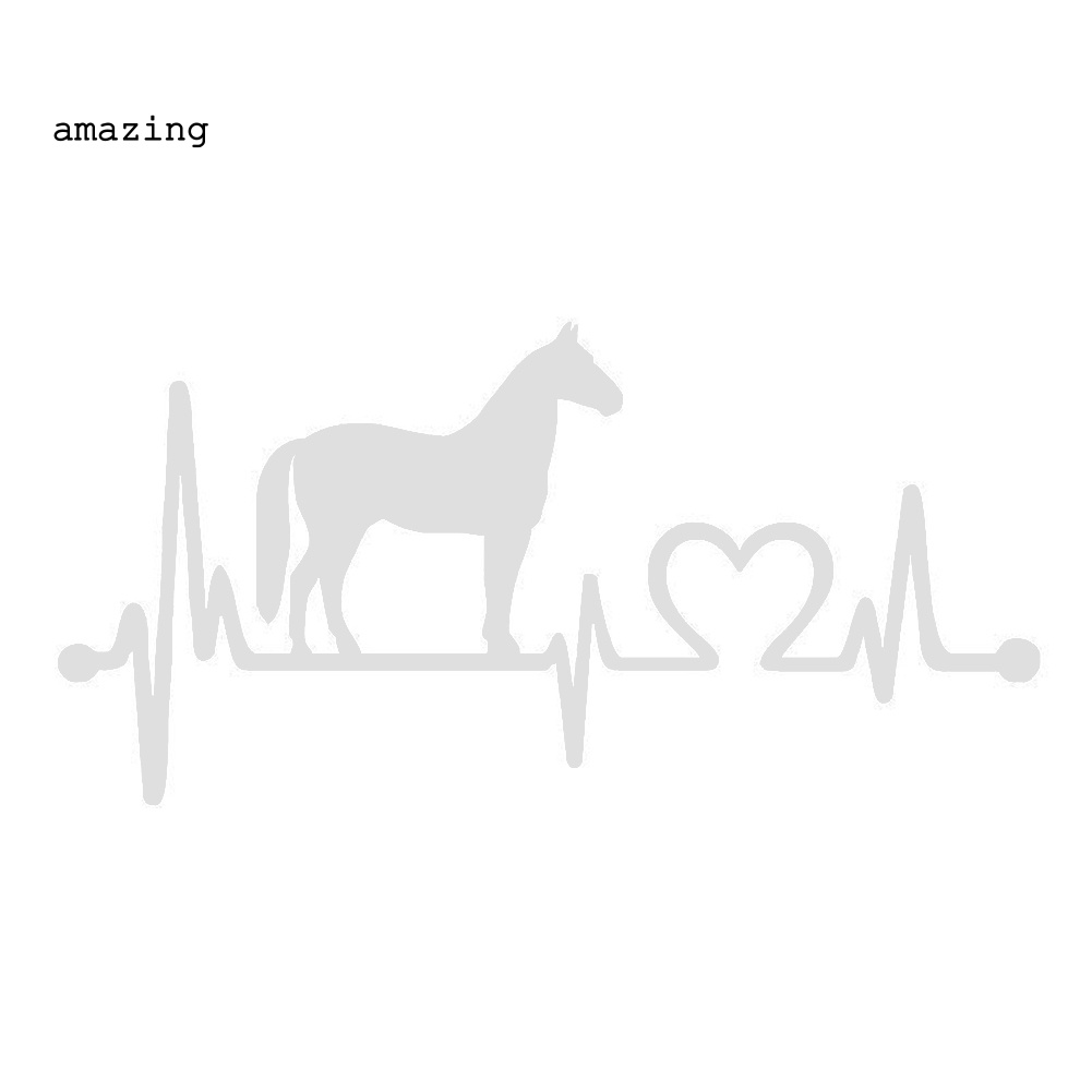 Đề Can Phản Quang Hình Ngựa Hoạt Hình Dễ Thương Dán Cửa Sổ Xe Hơi Xe Tải