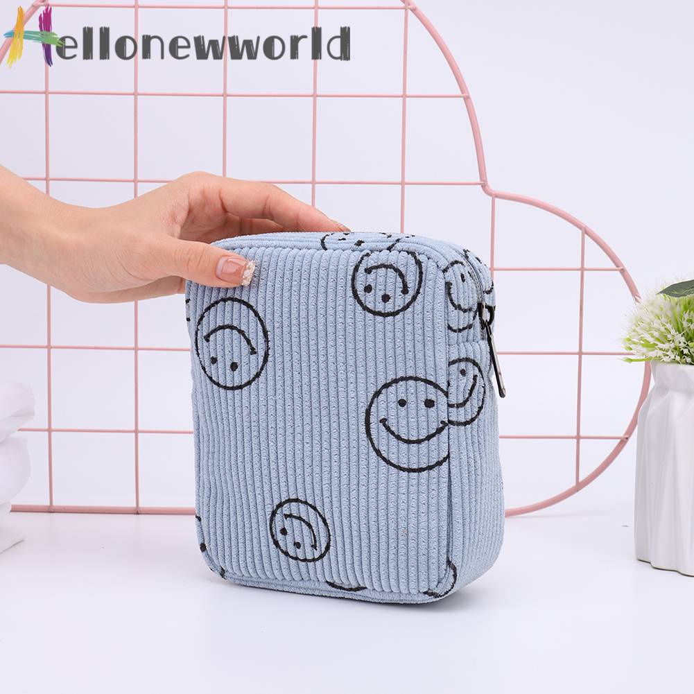 Túi Đựng Mỹ Phẩm Đa Năng Hình Mặt Cười Có Khóa Kéo Tiện Dụng Mang Theo Du Lịch