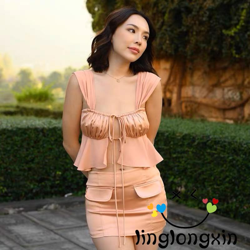 Singlongxi2-somen sie-up samisole với sini odycon Skirt sutfit cho sarty