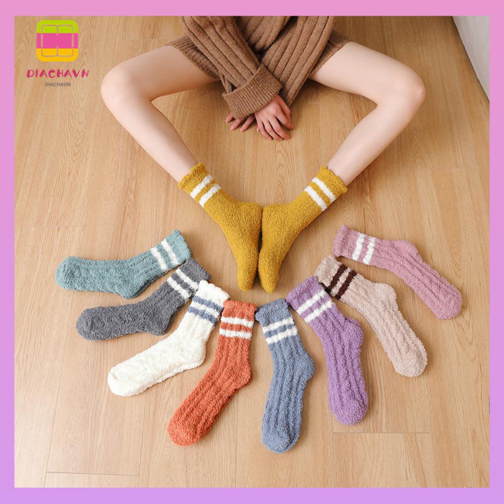 Vớ Nhung San Hô Mềm Mại Giữ Ấm Mùa Đông Thời Trang