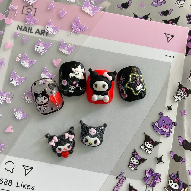 Charm Thú Hoat Hình KUROMI Trang Trí Móng Tay Đáng Yêu