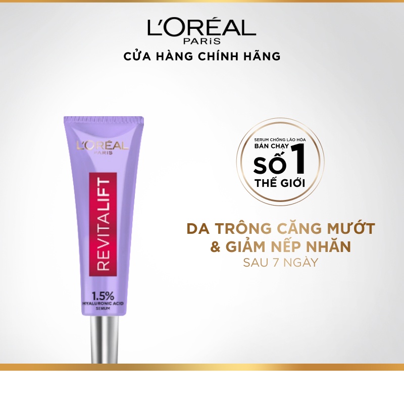 Bộ 2 Kem dưỡng & 2 serum cấp ẩm căng mướt da Hyaluronic Acid L'Oreal Paris