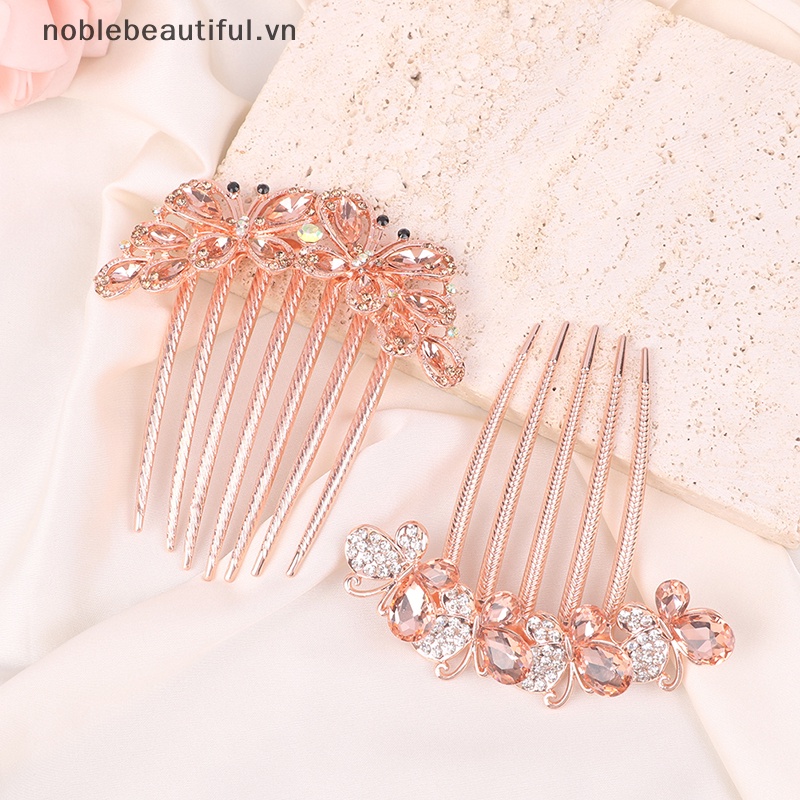 Lược Cài Tóc Đính Đá Hình Bướm Phong Cách Hàn Quốc Cho Người Lớn