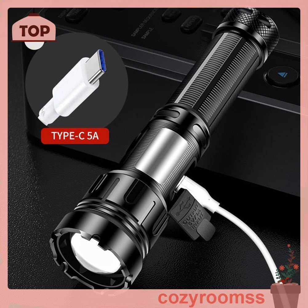 Đèn Pin XHP50 800LM COB LED 1200mAh IPX4 Type-C Sạc USB Tiện Dụng