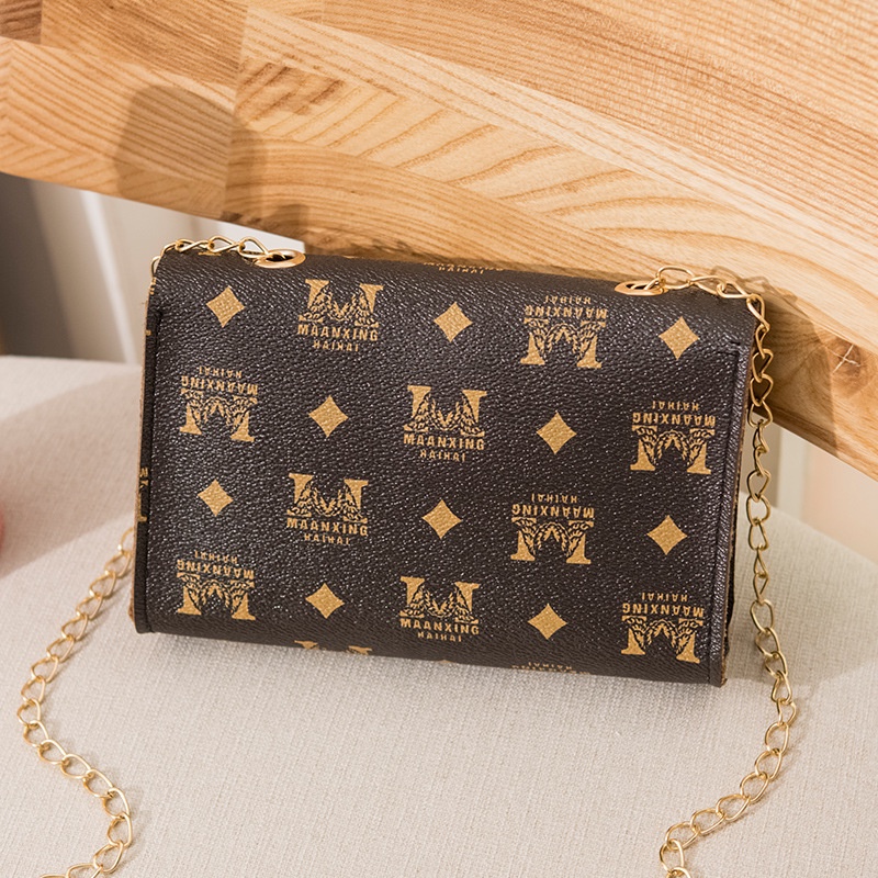 Túi xách Nữ mini dây xích Vuông Nhỏ Đeo Vai / Đeo Chéo Có Khóa Họa Tiết Màu Tương Phản Thời Trang Hàn Quốc HZFTR2034