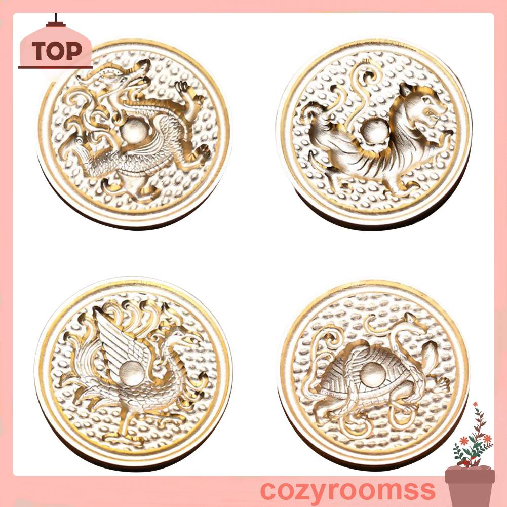 Đầu Sáp Bằng Đồng Tráng Men Hình Động Vật Phong Cách Vintage Trang Trí Sổ Tay