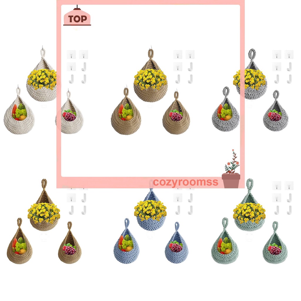 Bộ 3 Rổ Đựng Trái Cây 6 Móc Treo Tiện Lợi