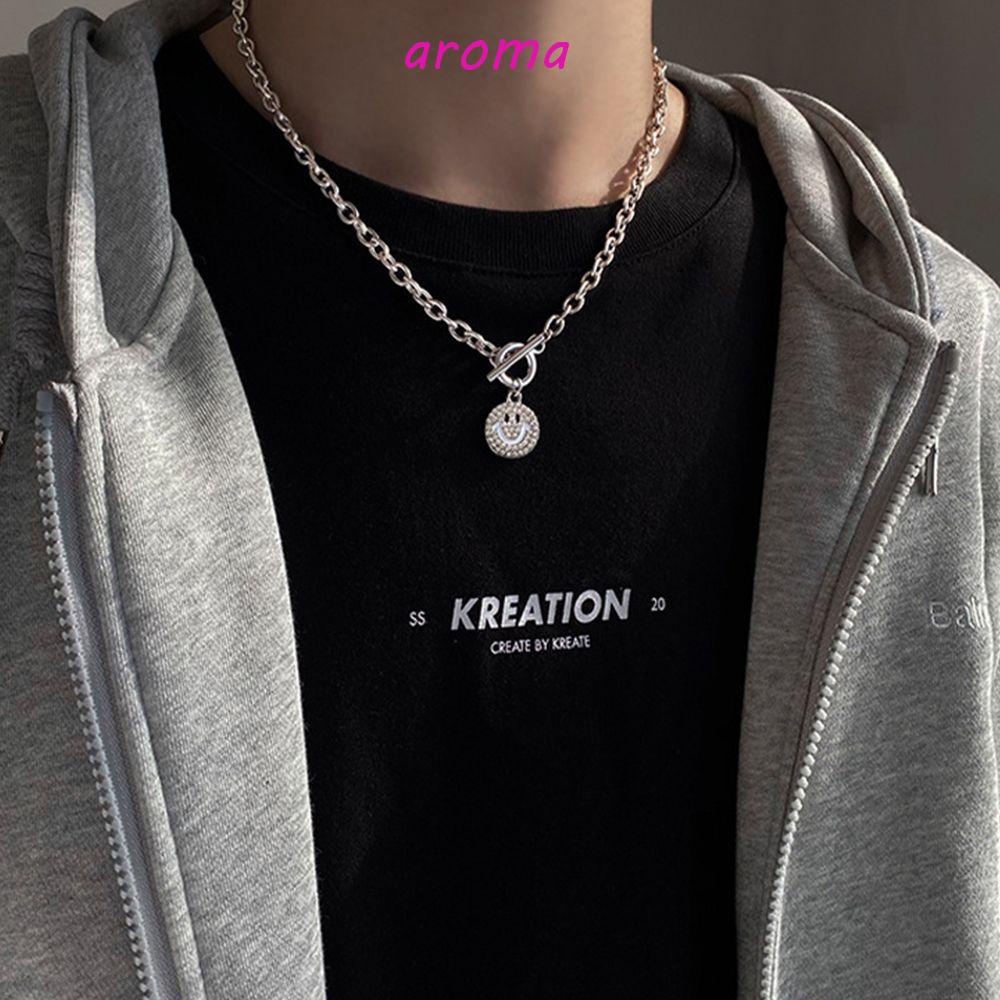 AROMA Vòng cổ Nam Mặt Thánh Giá Đính Đá Sang Trọng