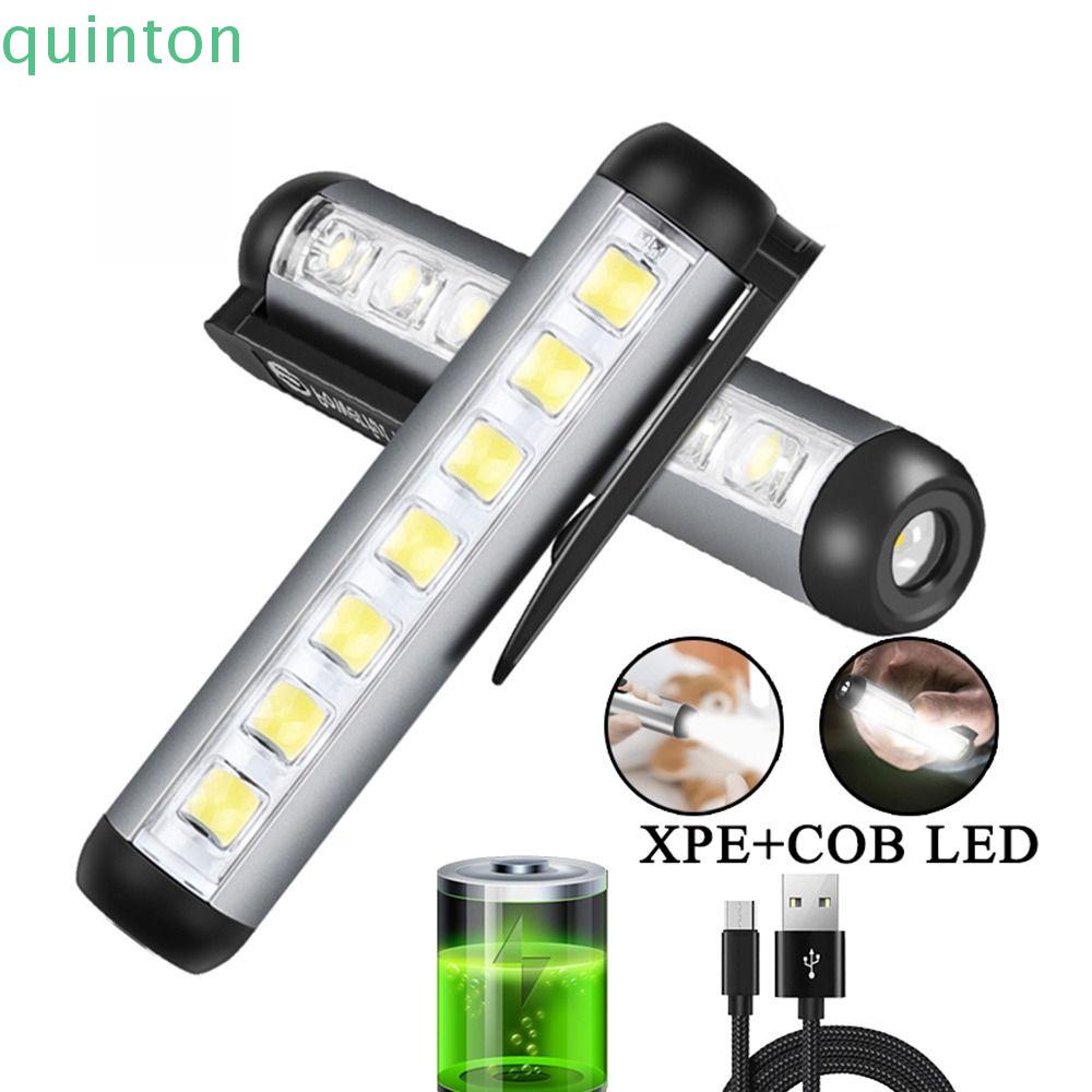 QUINTON Đèn Pin Mini XPE + COB Cảnh Báo An Toàn Tiện Lợi