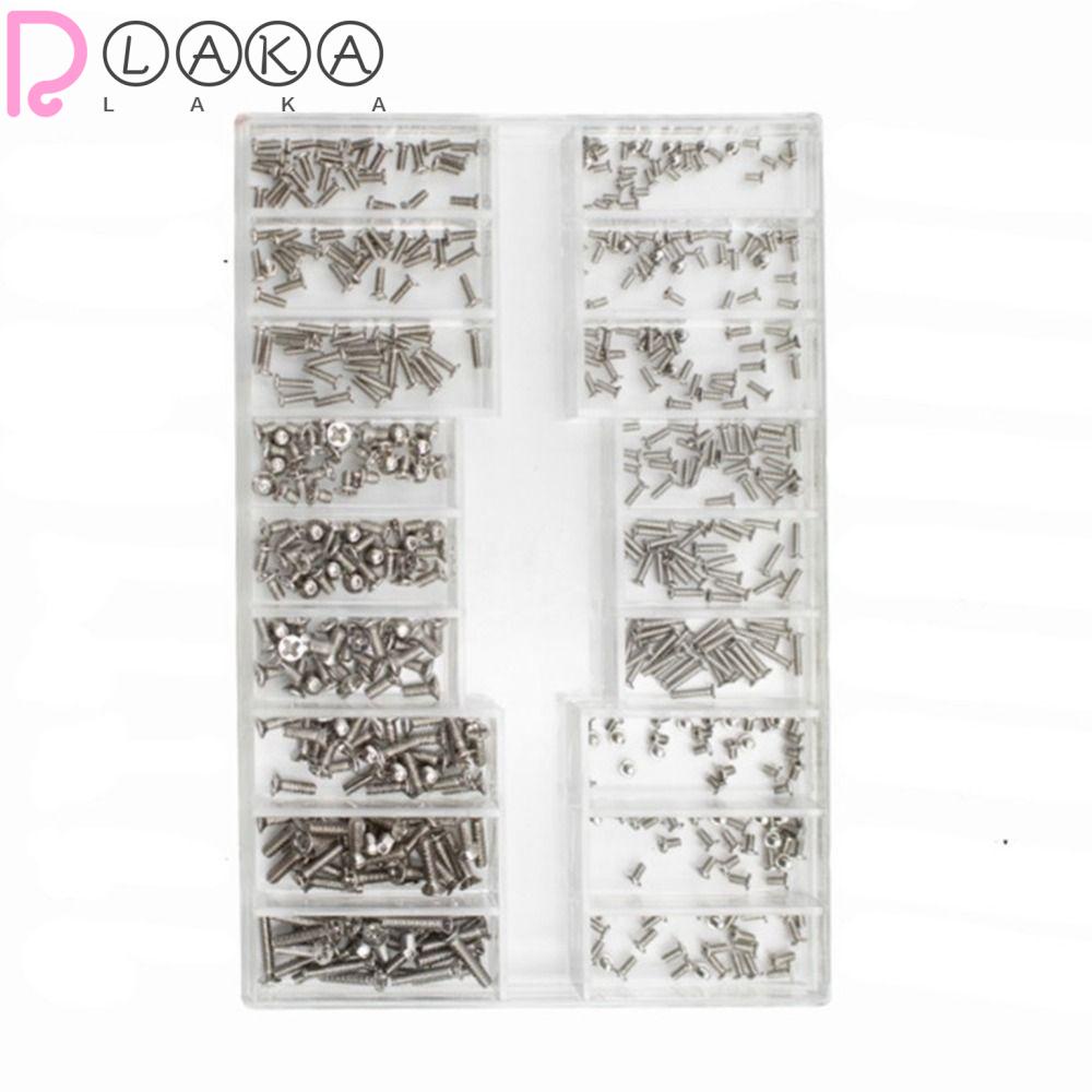 Bộ Ốc Vít Cố Định Mắt Kính / Đồng Hồ 18 Loại M1.2 / M1.4 / M2.0 Bằng Thép Không Gỉ Màu Đen