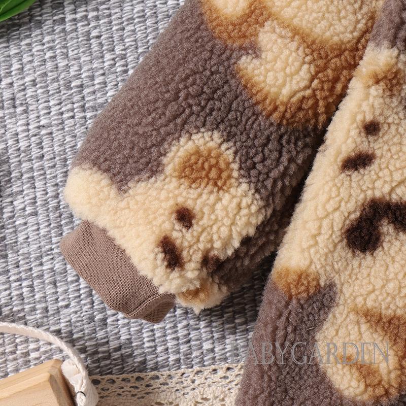 Bộ Áo Liền Quần Tay Dài In Hình Gấu Hoạt Hình Giữ Ấm Dành Cho Trẻ Em 0-132 Tháng Tuổi