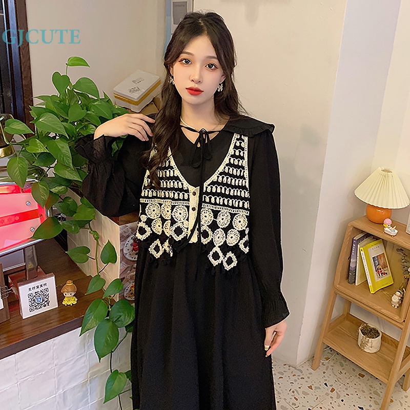 Áo Dệt Kim Sát Nách Cổ Chữ V Phối Tua Rua Thời Trang Mùa Hè Vintage Cho Nữ