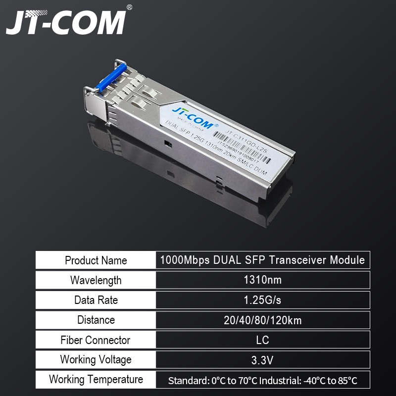1.25G SFP Module LC Singlemode Dual Fiber 20/40/80/120KM Tương thích với Cisco/Mikrotik GLC-LH-SM