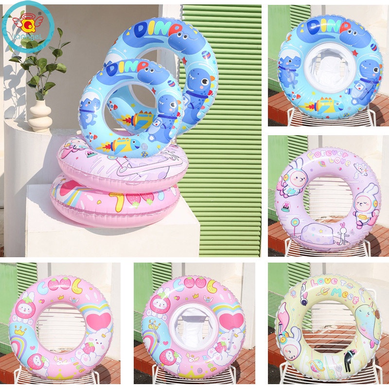 Phao Bơi Bơm Hơi Dày Dặn Họa Tiết Hoạt Hình Cho Bé