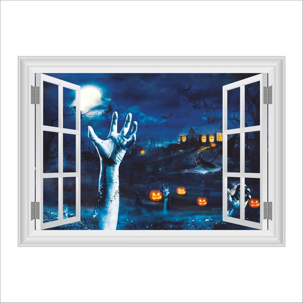 Sticker Dán Tường / Kính Cửa Sổ Phòng Khách / Phòng Ngủ Hình Bàn Tay Ma Kinh Dị 70x50cm