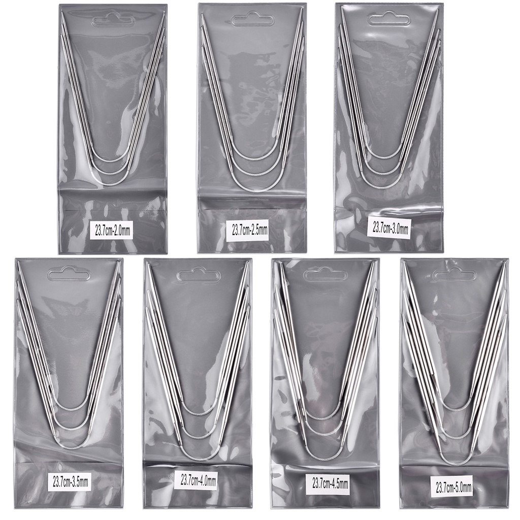 3 chiếc 2-5 mm vòng kim đan kim loại đan kim loại vòng kim đặt đan bé tay áo vớ phụ kiện