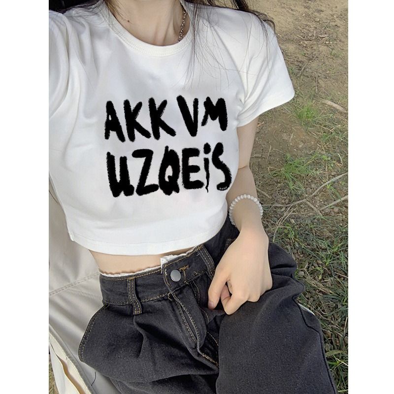 Áo Baby Tee Thun Croptop Nữ Tay Ngắn Hở Vai Dáng Ôm Phong Cách Mùa Hè Mới Cho Nữ