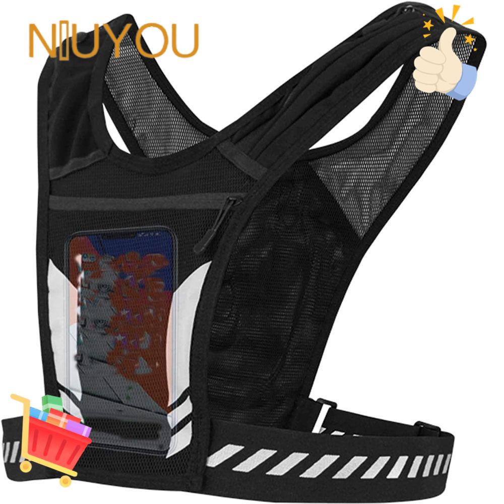 NIUYOU Áo Vest Màu Đen Có Khóa Kéo Thoáng Khí Để Đựng Điện Thoại Khi Đi Xe Đạp Tiện Dụng