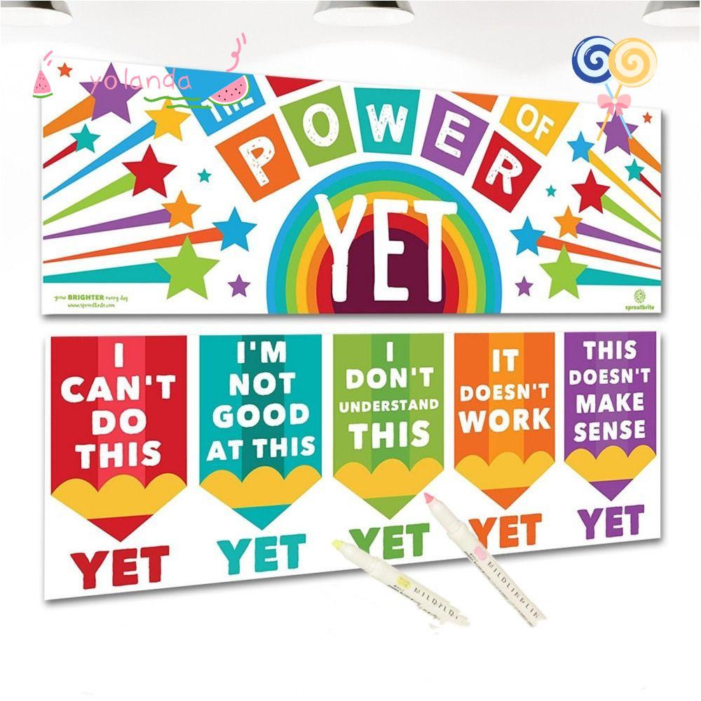 YOLA Tấm Áp Phích Treo Tường Trang Trí Chống Nước Truyền Cảm Hứng Cho Lớp Học