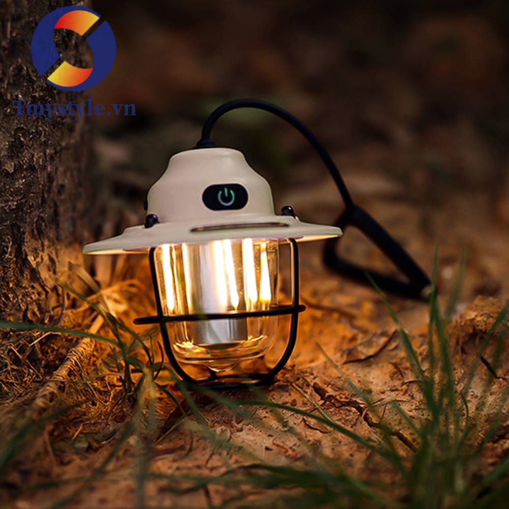 Đèn LED Cắm Trại 2000mAh IPX4 Sạc USB Phong Cách Vintage
