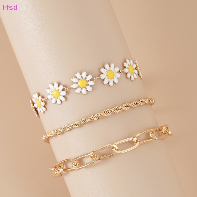 Set 3 Vòng Tay Hoa Cúc Hình Học Tùy Chỉnh Thời Trang Cho Nữ
