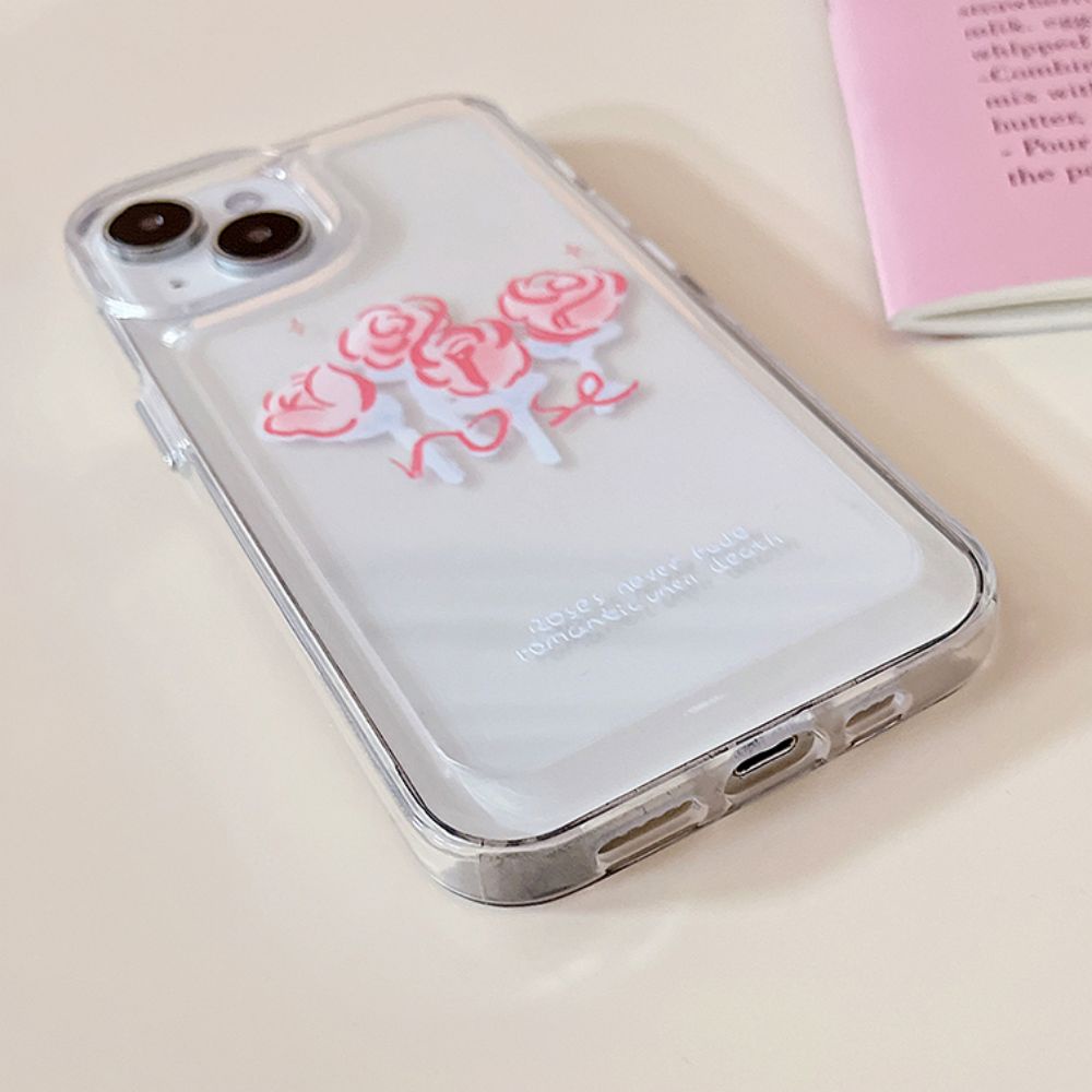 Ốp Điện Thoại TPU Mềm Chống Rơi Chống Dấu Vân Tay Họa Tiết Hoa Hồng Graffiti Cho IPhone 14 13 12 11 Pro Max X XR 8 7 Plus