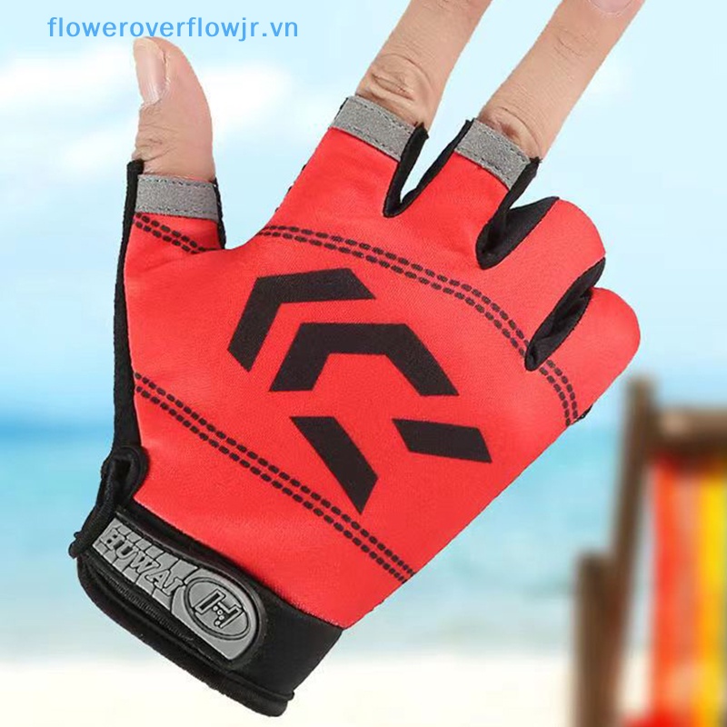 Găng Tay Nửa Ngón Bằng Lụa Lạnh Thoáng Khí Độ Co Giãn Cao Chống Trượt Dùng Khi Câu Cá / Đạp Xe Cho Nam