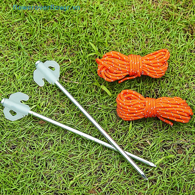 Cọc Cố Định Lều Dạ Quang Xoắn Ốc Bằng Thép