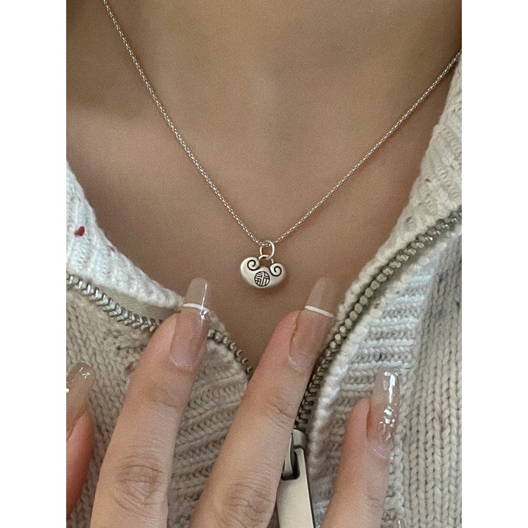 Ruyi Vòng Cổ Dây Xích Dài Có Khóa An Toàn Phong Cách Tối Giản Năm Kỉ Niệm