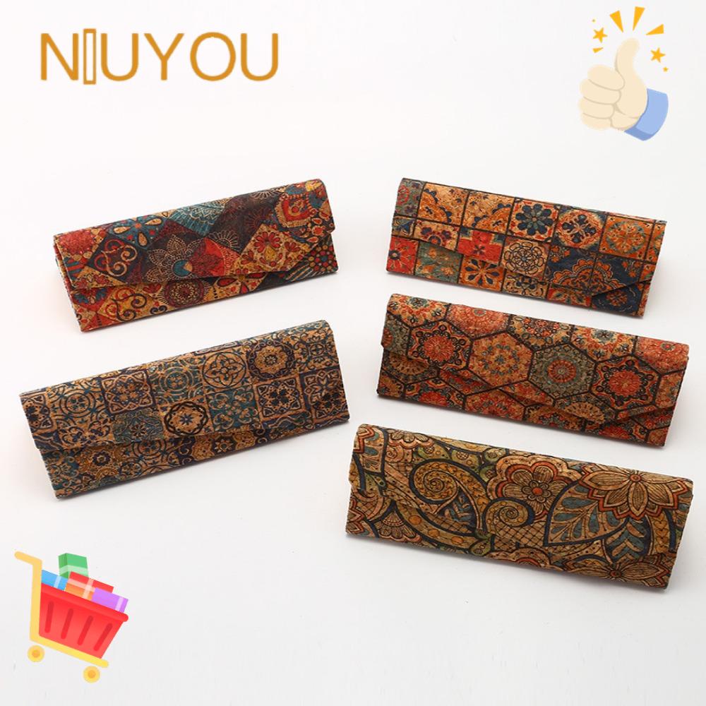 NIUYOU Hộp Đựng Mắt Kính Hình Tam Giác Phong Cách Retro