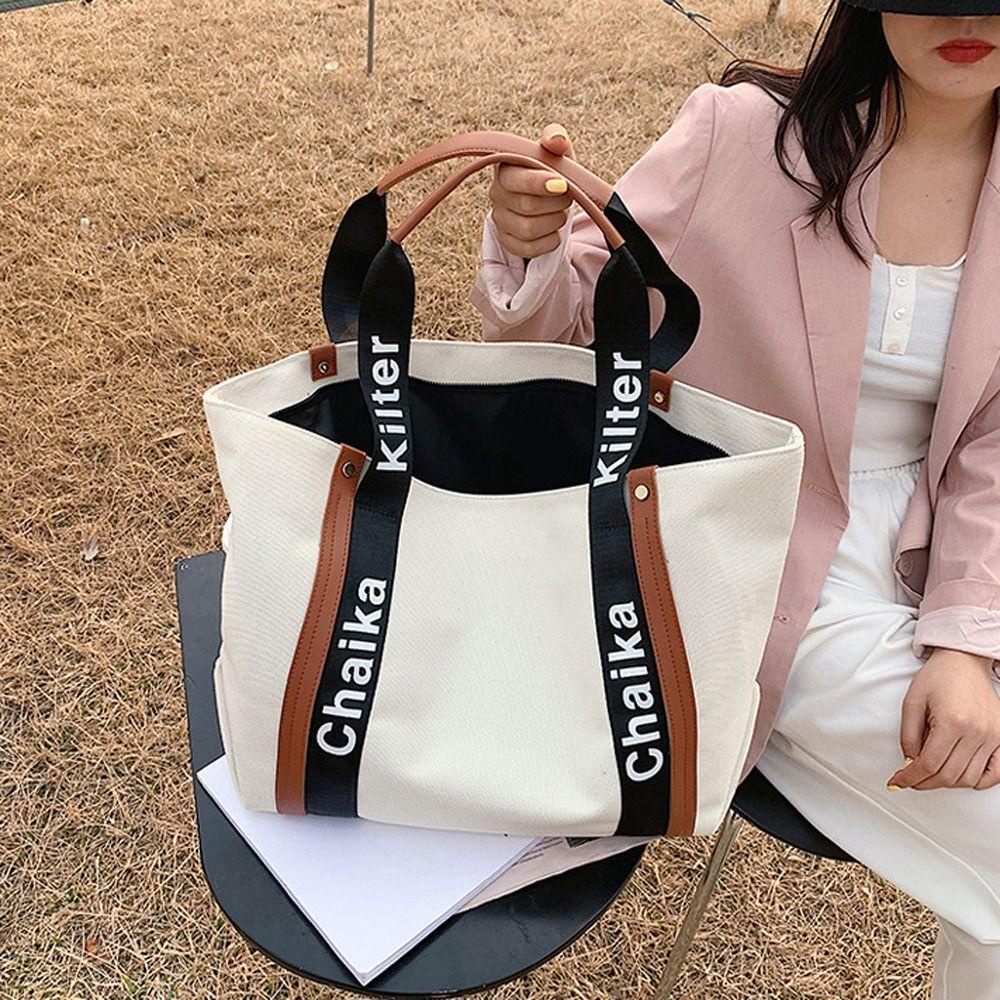 BLISS Túi Xách Canvas Cỡ Lớn In Chữ Thời Trang Cho Nữ