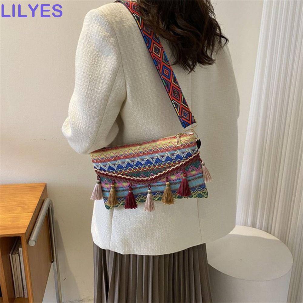 LILYES Túi Xách Đeo Vai Sức Chứa Lớn Phong Cách Bohemian Cổ Điển Dành Cho Nữ