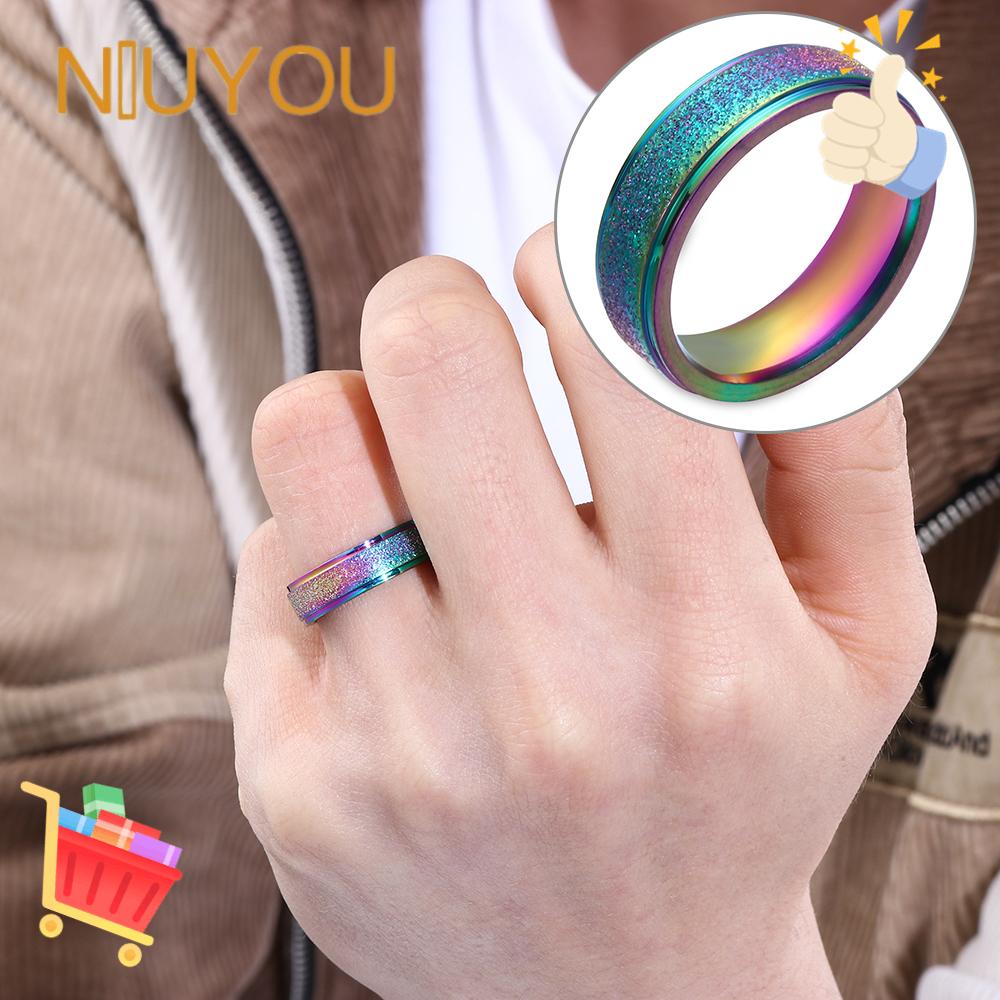 NIUYOU Nhẫn Màu Sắc Bạc / Vàng Bằng Thép Không Gỉ Tiện Dụng