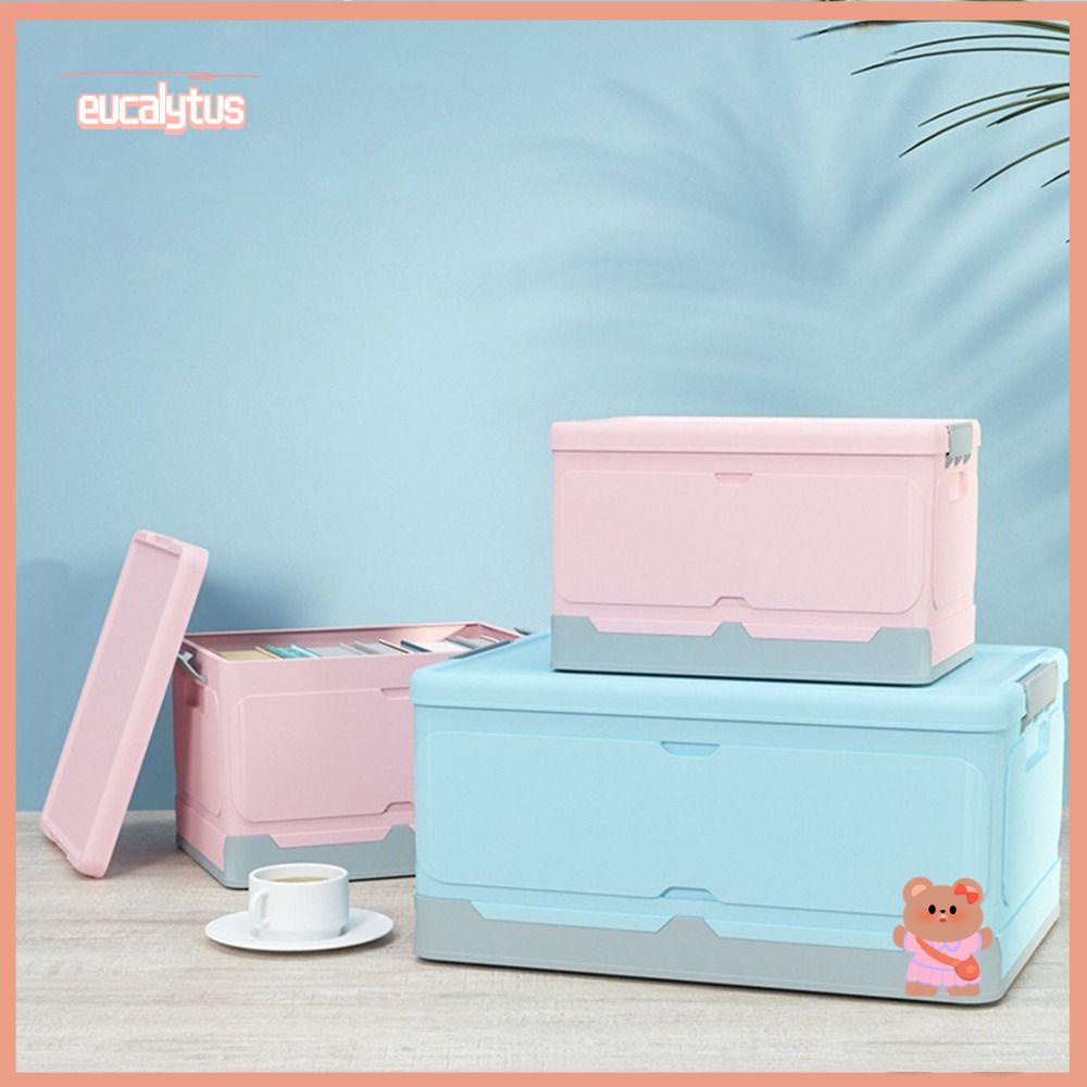 EUTUS Hộp Nhựa Đựng Đồ Chơi / Sách Vở Dung Tích Lớn Màu Hồng / Xanh Dương Có Thể Xếp Chồng Lên Nhau Tiện Dụng