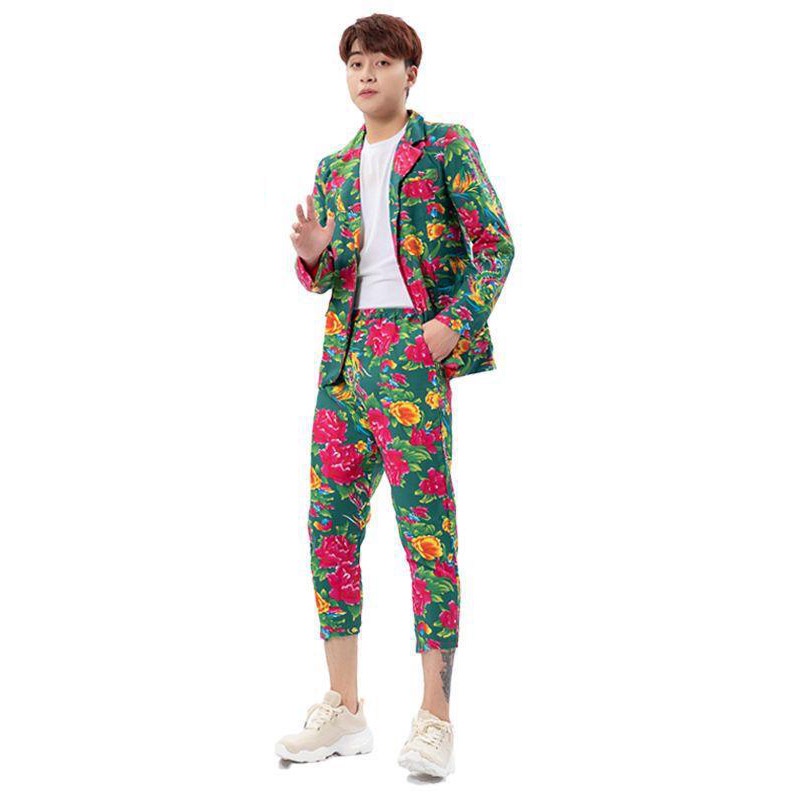 Áo khoác HANLU họa tiết đầy màu sắc thoải mái thoáng khí thời trang cho nam