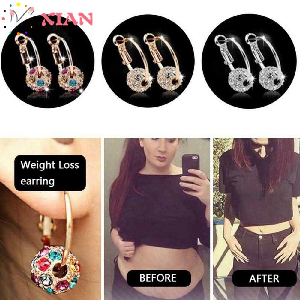 XIANTIN Khuyên Tai Hợp Kim Đính Đá Nhiều Màu Giúp Giảm Cân Chất Lượng Cao