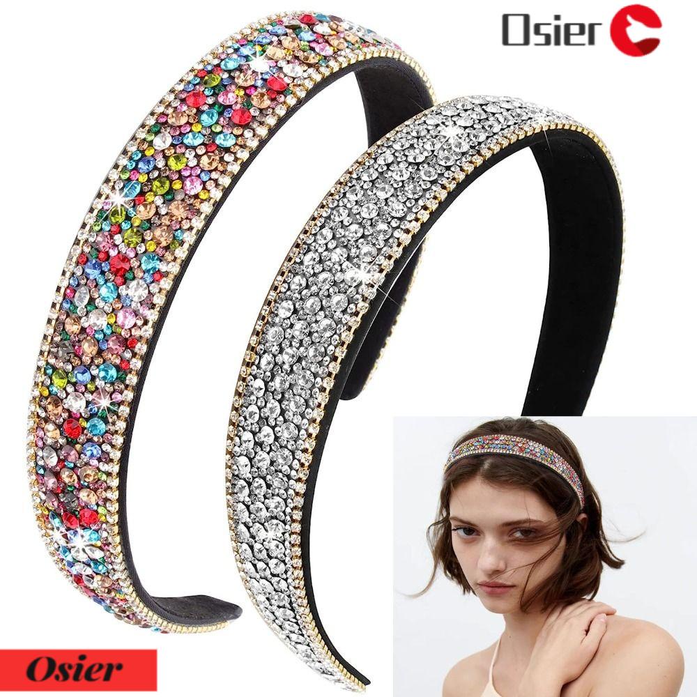 OSIER1 Băng Đô Cài Tóc Đính Đá Chống Trượt Thời Trang Cho Nữ