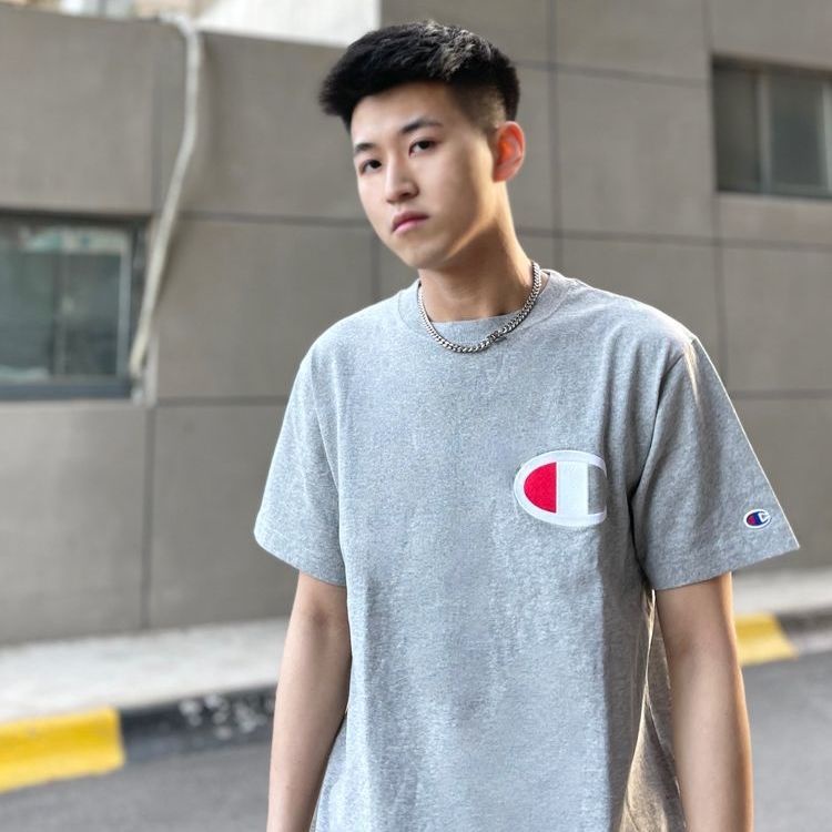 Áo Thun cotton Cổ Tròn Tay Ngắn Thêu Chữ Champion Thời Trang Mùa Hè 2023 Mới