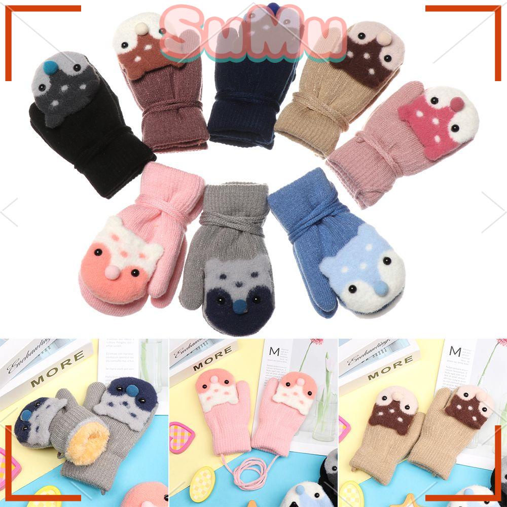 SUMU Găng Tay Giữ Ấm Hoạ Tiết Hoạt Hình Cho Bé 0-3 Tuổi