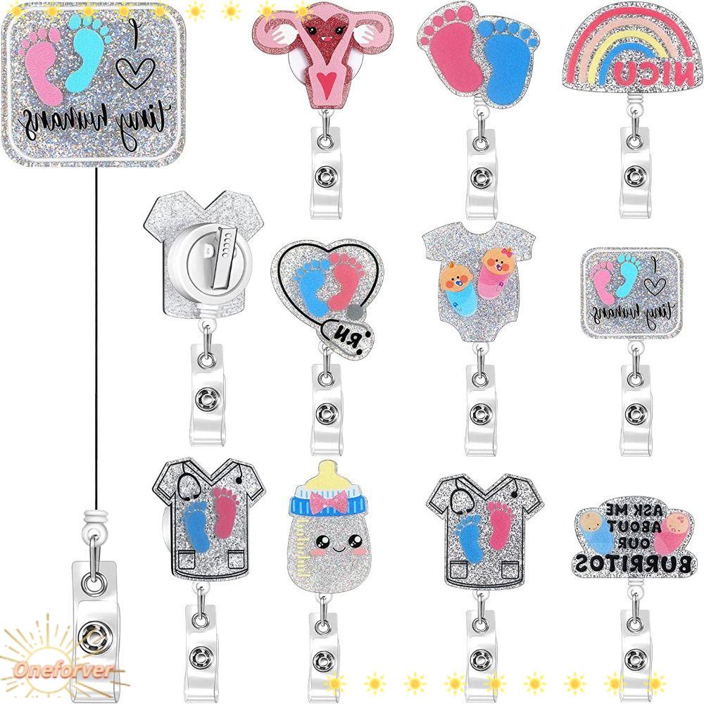 Set 9 Móc Chìa Khóa Có Thể Thu Gọn Bằng Acrylic Để Đựng Thẻ Id Tiện Dụng