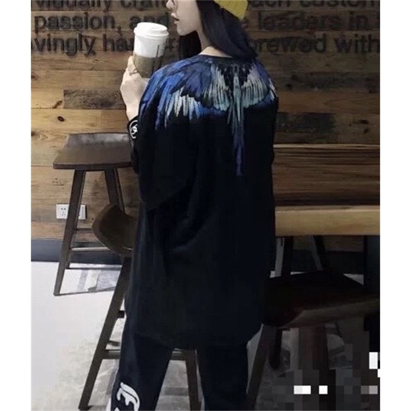 Ma-rc-lo- BEL-ONG Áo Thun Tay Ngắn Cánh Xanh Nhiều Màu Sắc Thời Trang Xu Hướng Đường Phố Chất Lượng Cao