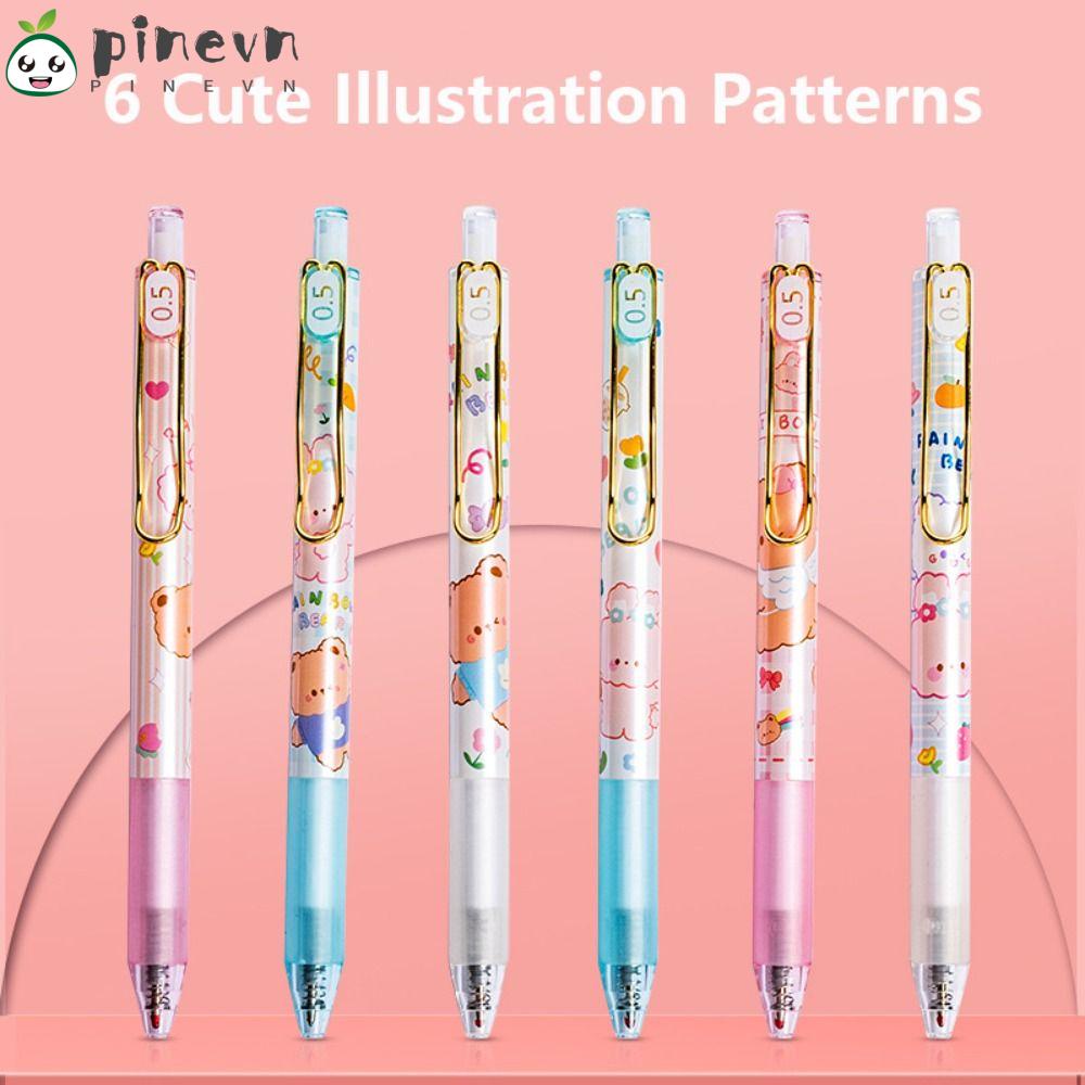 Set 6 Bút Bi Mực Đen Ngòi 0.5mm