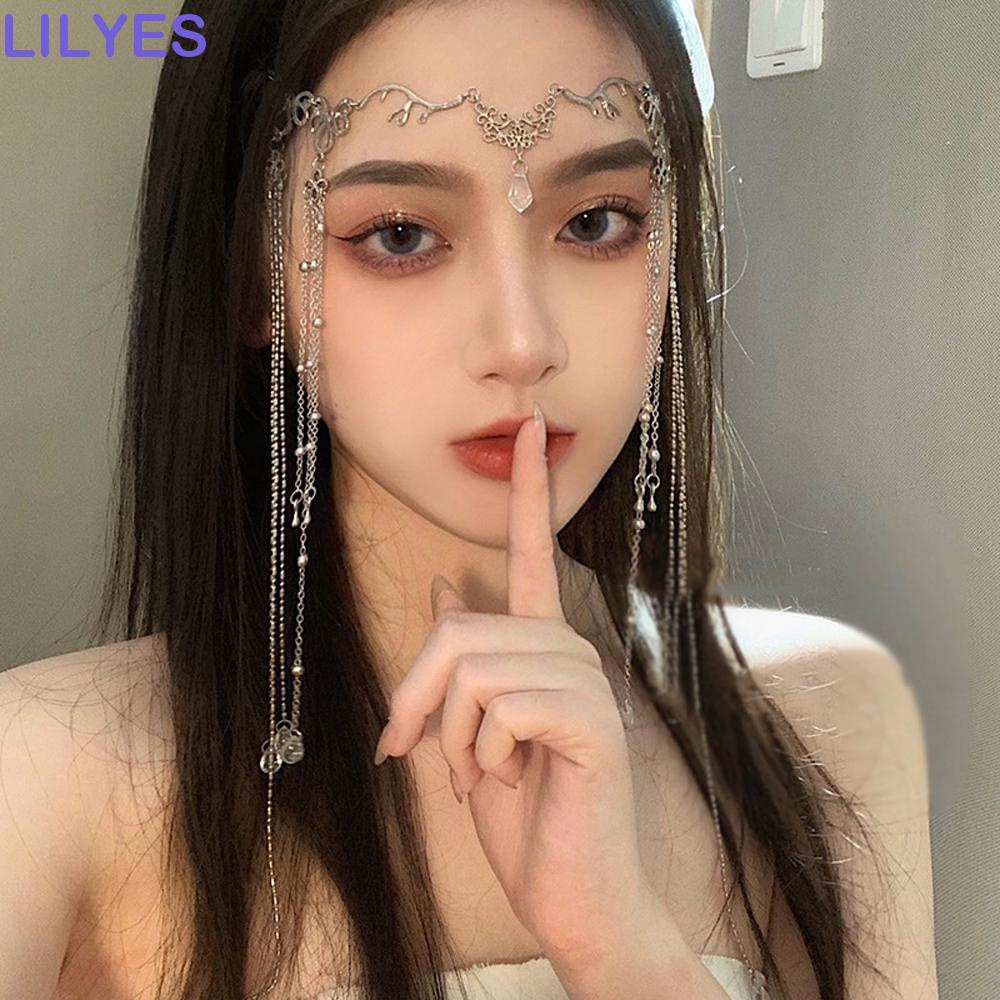 LILYES Kẹp Tóc Tua Rua Hình Giọt Nước Rỗng Đính Hạt Lấp Lánh Phong Cách Trung Hoa Cổ Điển Hàng Mới Dành Cho Bạn Nữ