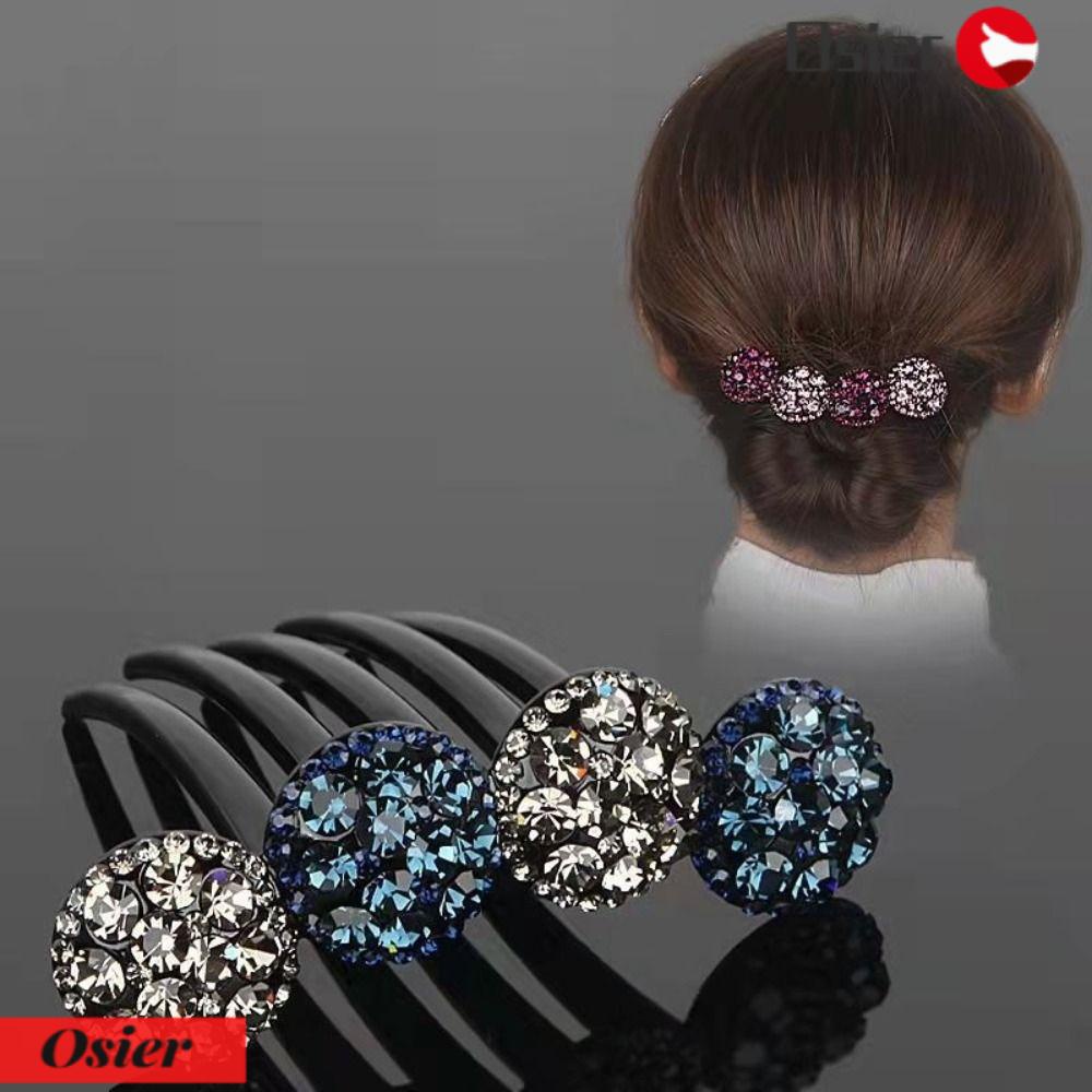 OSIER1 Bộ 2 Lược Cài Tóc Đính Đá Lấp Lánh Cho Cô Dâu